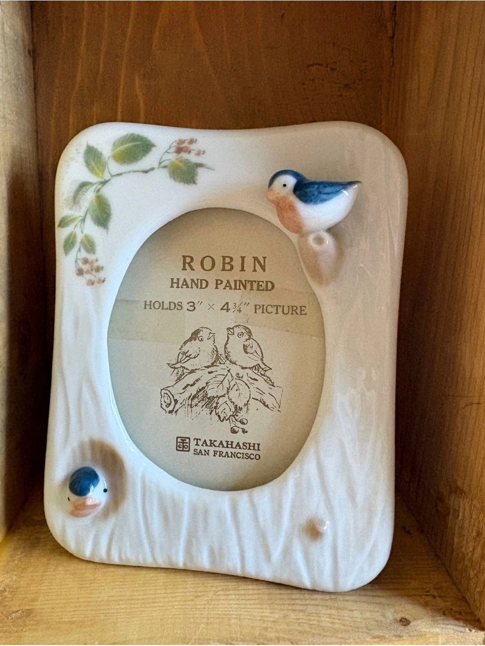 Vintage Takahashi San Francisco Porcelain Robin Bird Frame